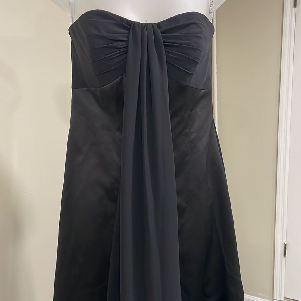 🕶️ NWOT David’s Bridal Prom Semi Formal Black Gown. Size 4 S Small - Picture 4 of 15